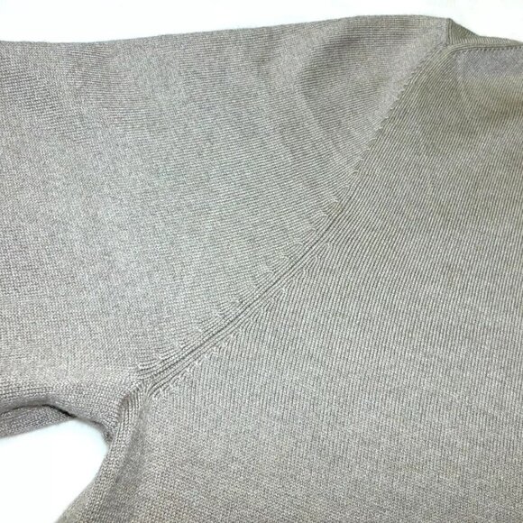 AJ ANDREA JOVINE Hooded Sweater Cardigan Zip Up Beige Silk Cashmere Blend Comfy - Picture 10 of 11